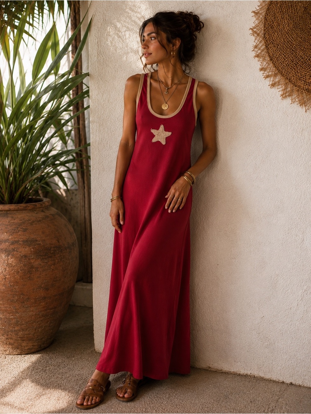 Boho Maxi Dress with Crochet Detailing NWT
